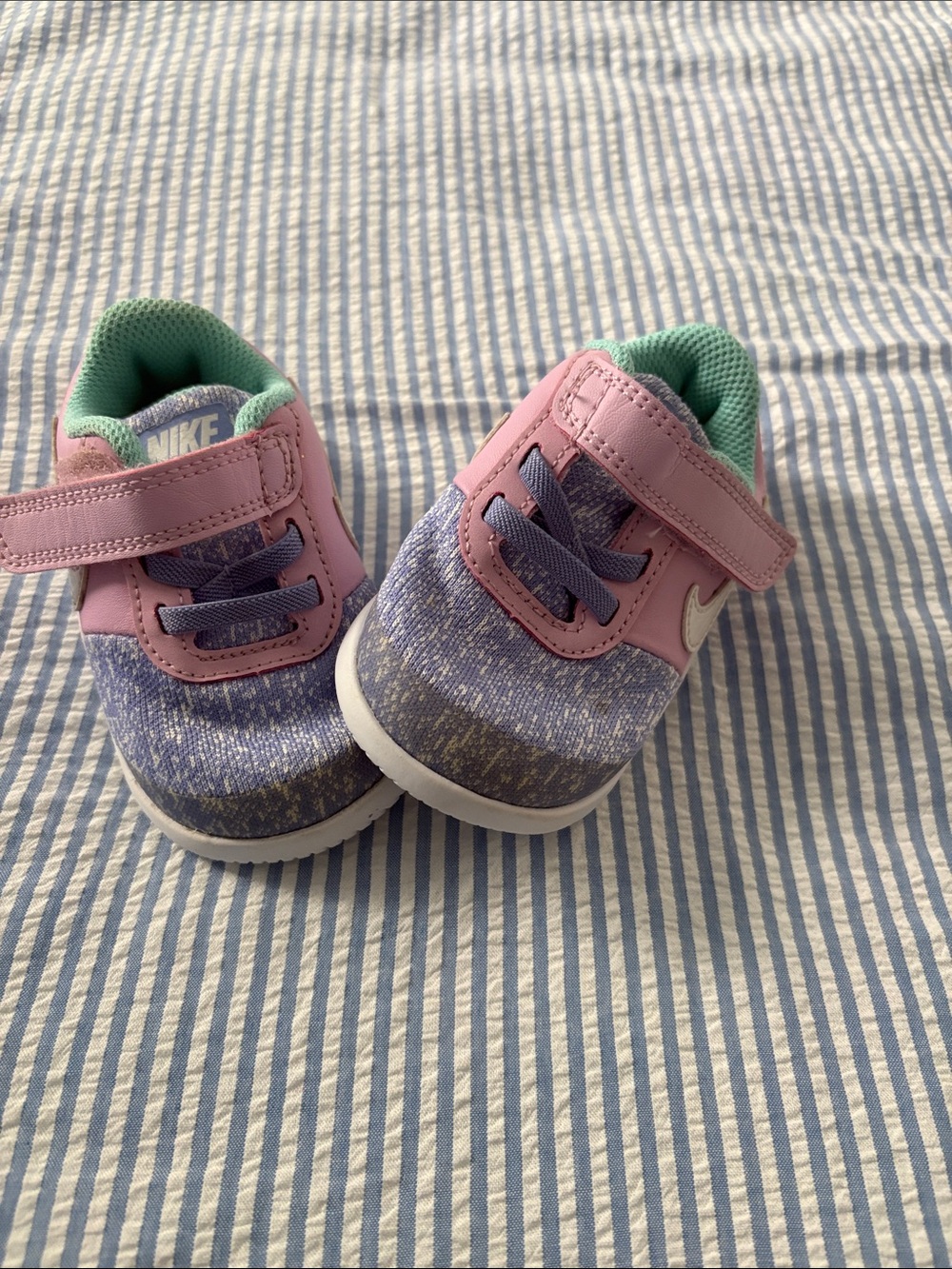 Nike Kids Pink, Lavender & Mint Green Hook-and-Loop Sneakers